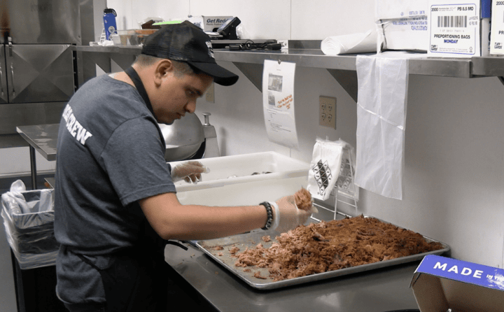Core Participant Jonah Working In Food Prep At Shigs In Pit
